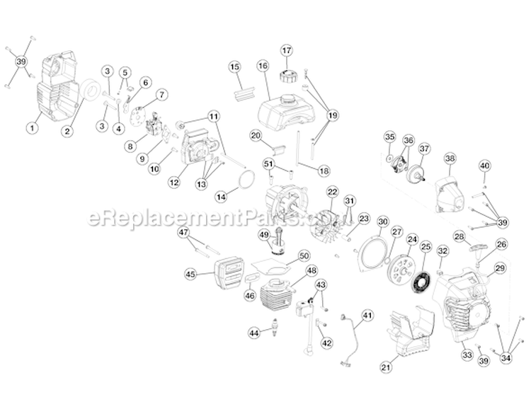 Page B Diagram and Parts List for YM20CS 41ADY20C901 Yard Man Trimmer